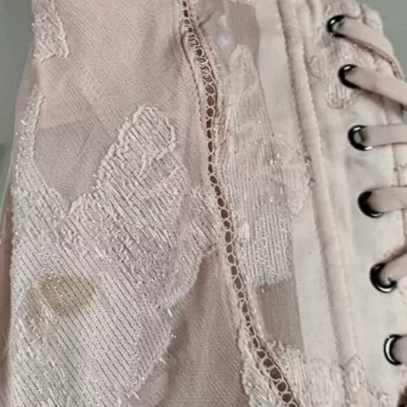 House of Cb 'Seren' Soft Pink Floral Lace Back Maxi Dress NWOT - Picture 11 of 11